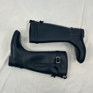 Vintage Classic Navy Knee High Rain Boots